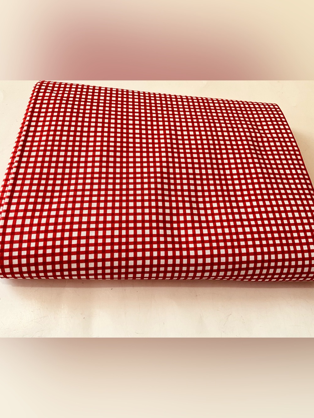 Quilting Sewing Fabric Loralie Designs Checker Check Red and White Cotton 2yds